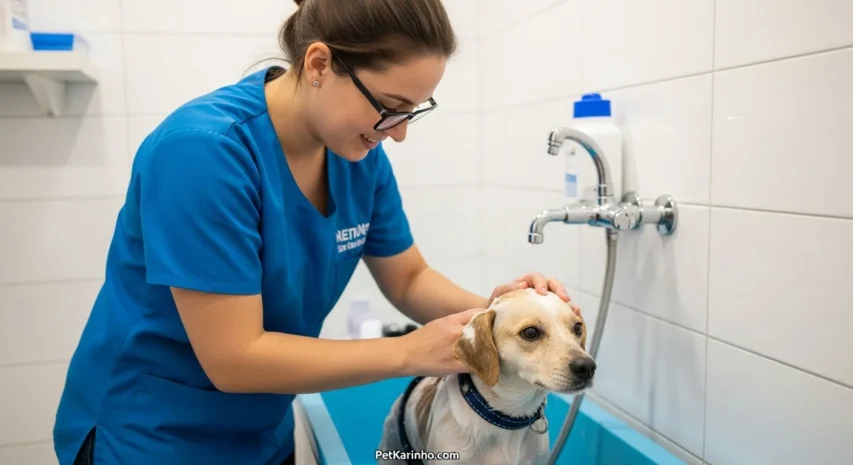 Lidando com situações especiais em banhos de caes