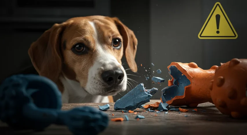 Segurança dos pets, evite brinquedos que quebram facil