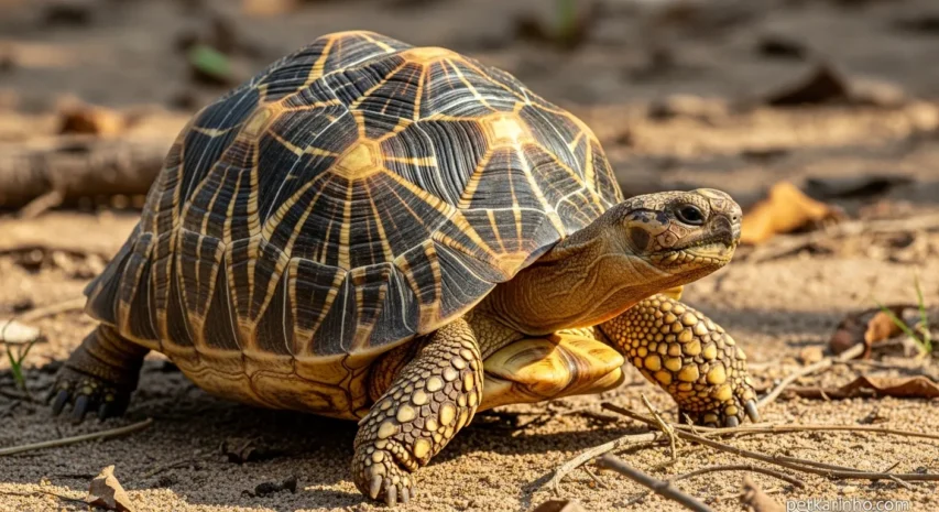 Tartaruga estrela radiada de madagascar (astrochelys radiata)