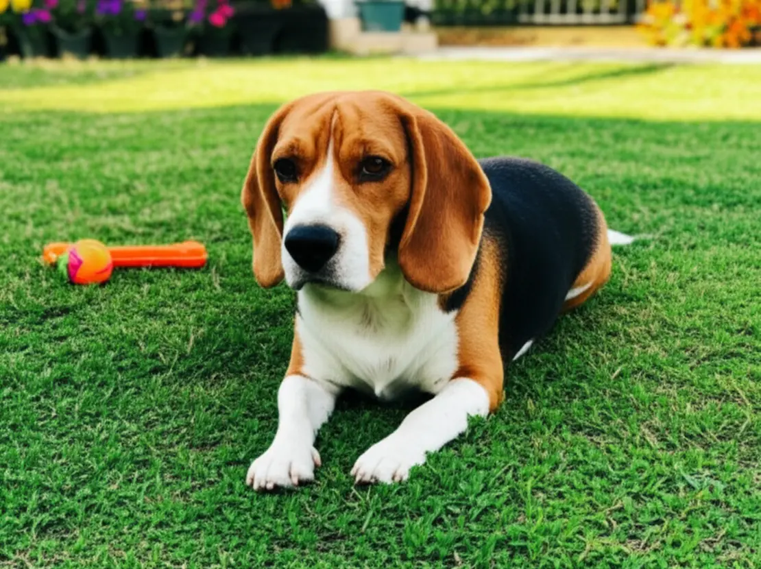 Cachorro entediado pastando grama por instinto ou prazer.