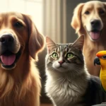 Pets felizes lar ensolarado