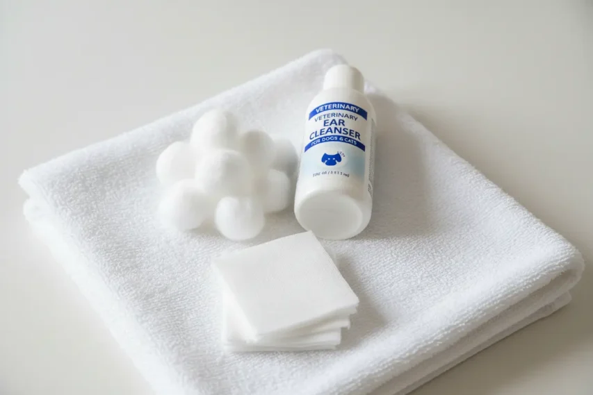 Soluções e loções veterinárias para limpar o ouvido do cachorro