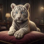 Tigre branco filhote luxo