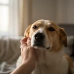 Cachorro calmo carinho