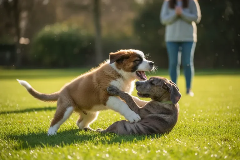 Filhotes caes gigantes brincando