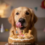 Cachorro bolo aniversario feliz