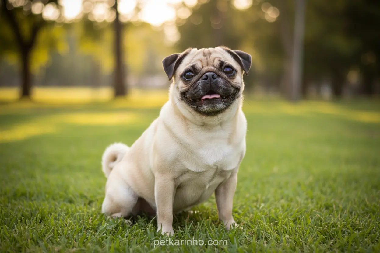 Pug feliz saudavel