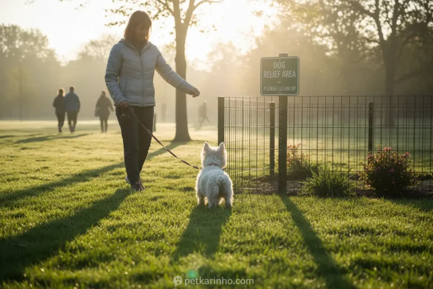 Rotina de passeios e idas ao banheiro para cães.