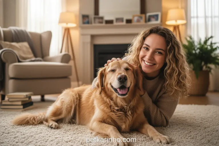 Cachorro calmo tutor