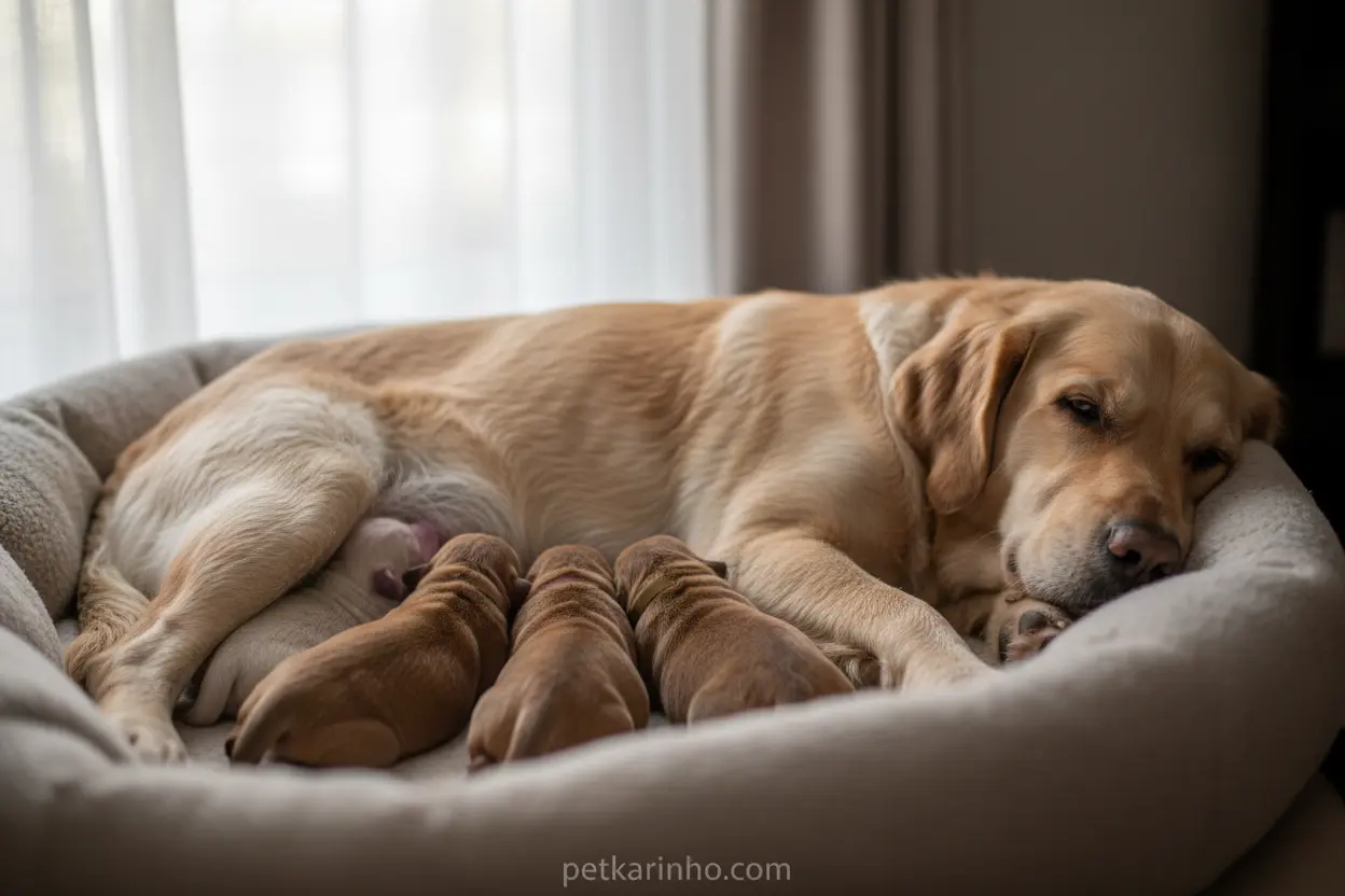 Amamentação de Filhotes Recém-Nascidos Filhotes mamando na mãe, cena de alimentação natural.