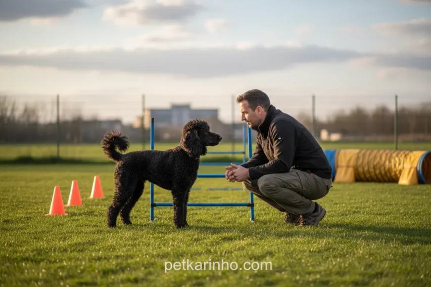Tutor compreendendo a linguagem corporal do cão na aula.