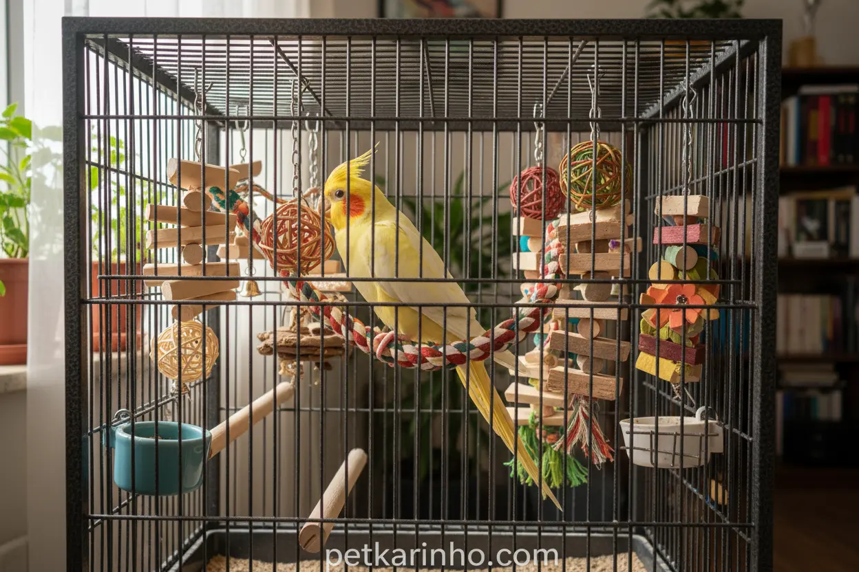 Sinais de estresse em calopsitas podem ser aliviados com enriquecimento ambiental.