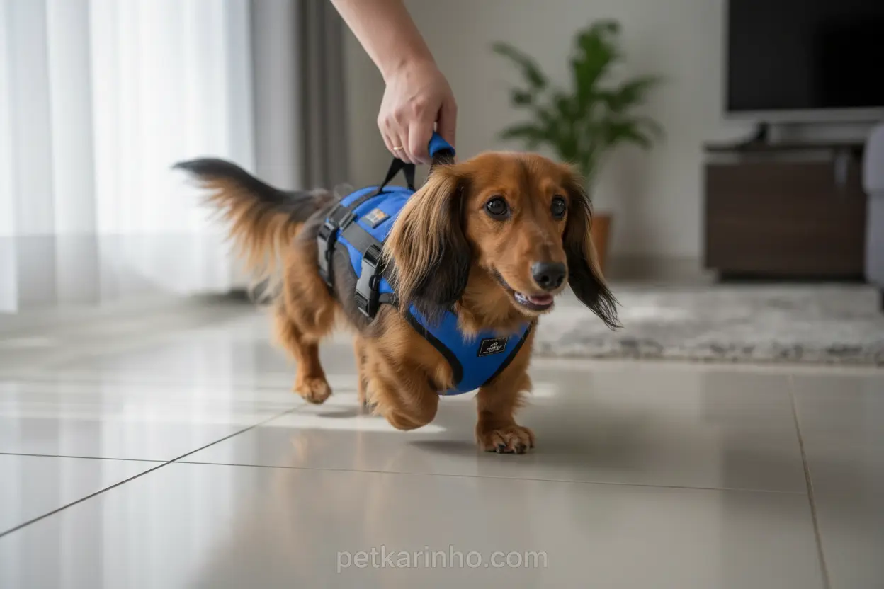 Cão com suporte de mobilidade Arnês de mobilidade para cães deficientes