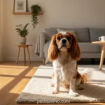 Cachorro pequeno feliz em apartamento