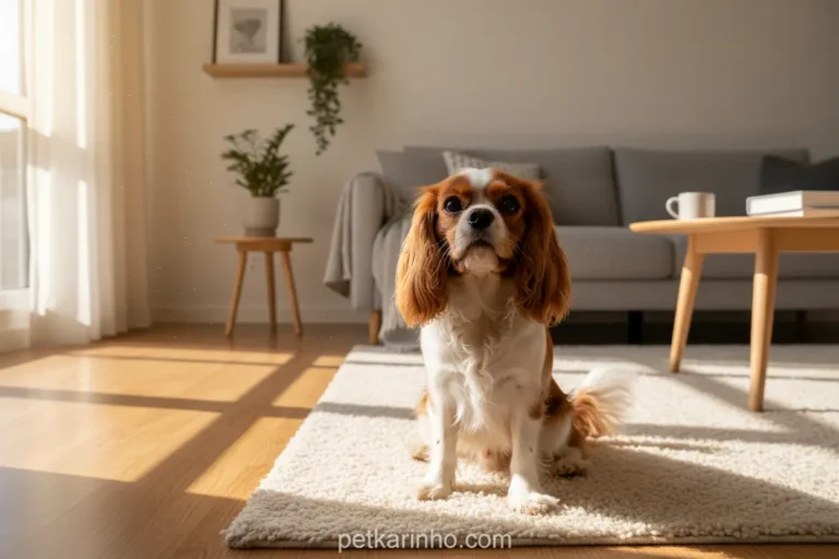 Cachorro pequeno feliz em apartamento