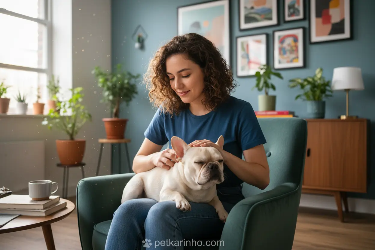 Mulher escolhendo cachorro para apartamento