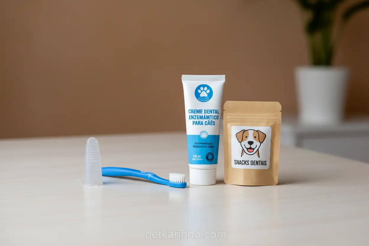 Kit de Higiene Bucal Canina Kit essencial para higiene bucal de cachorro