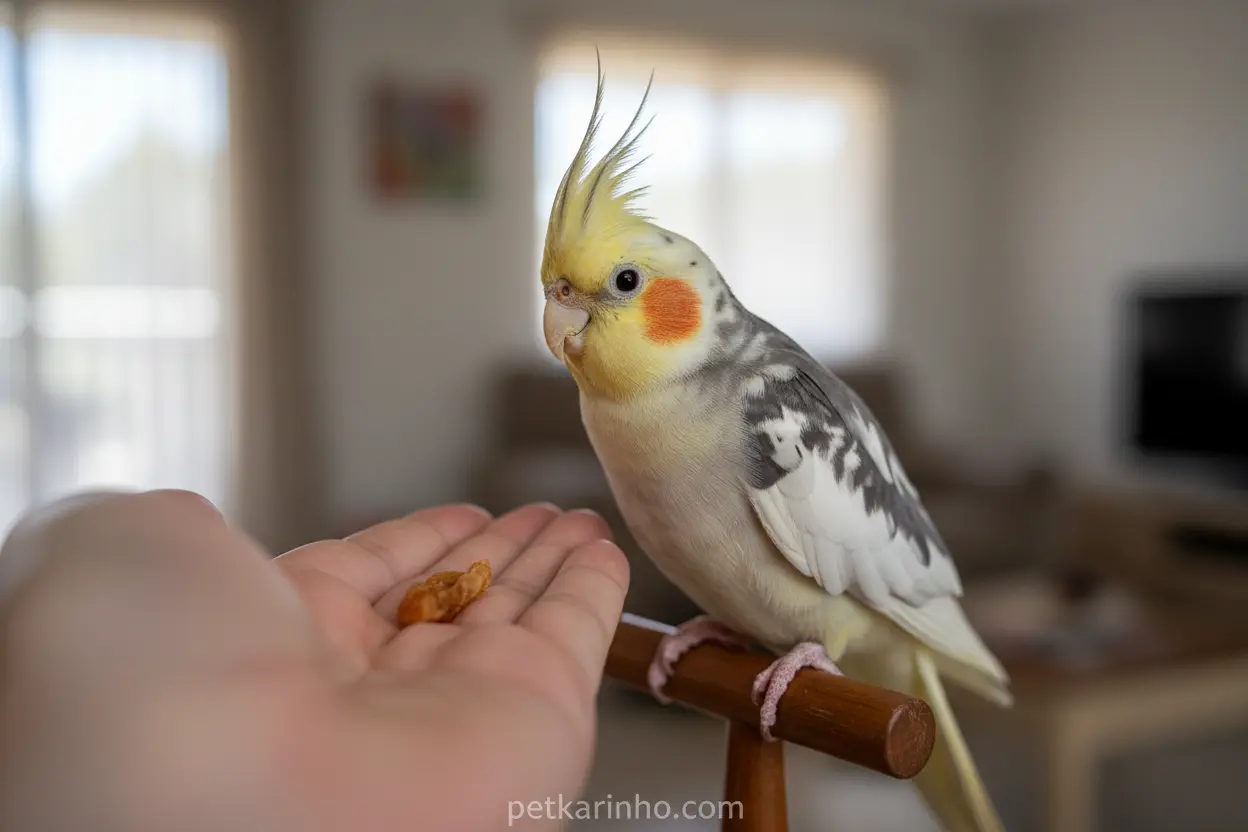 Paciência e consistência para ensinar calopsita a cantar e falar