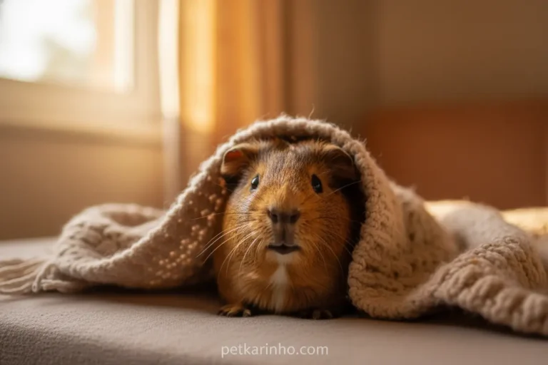 Porquinho da índia com cobertor