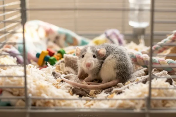 Rato twister filhote em sua gaiola