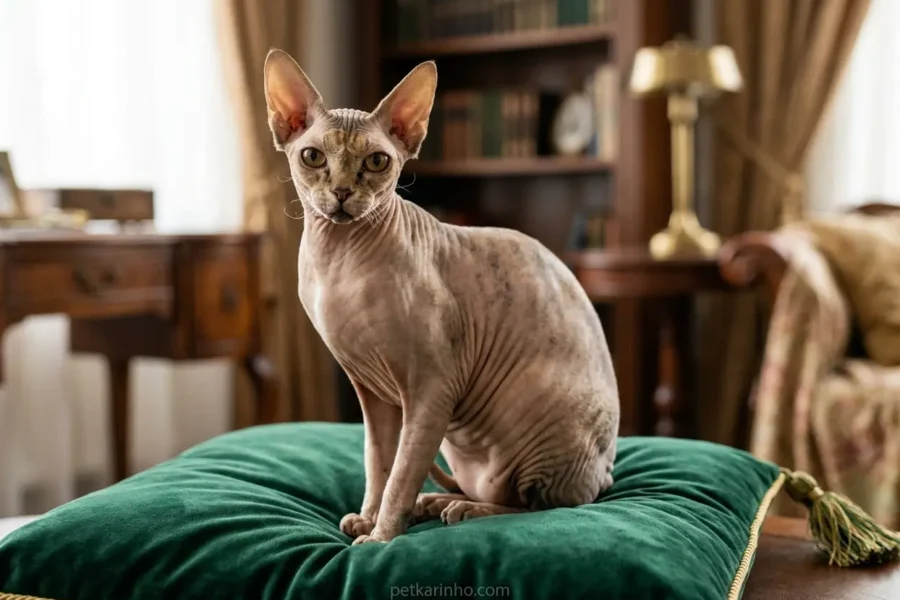 Gato Sphynx em pose elegante